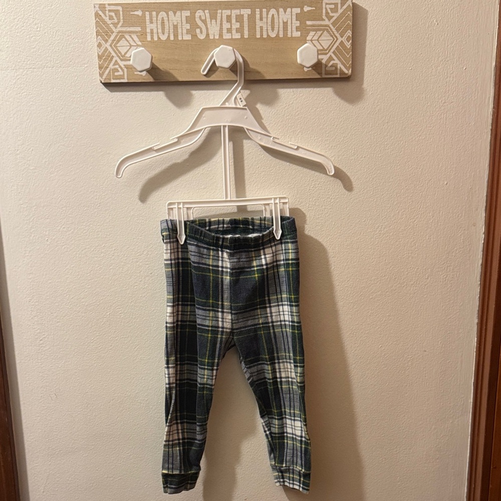The Children's Place Blue and Green Plaid Leggings
